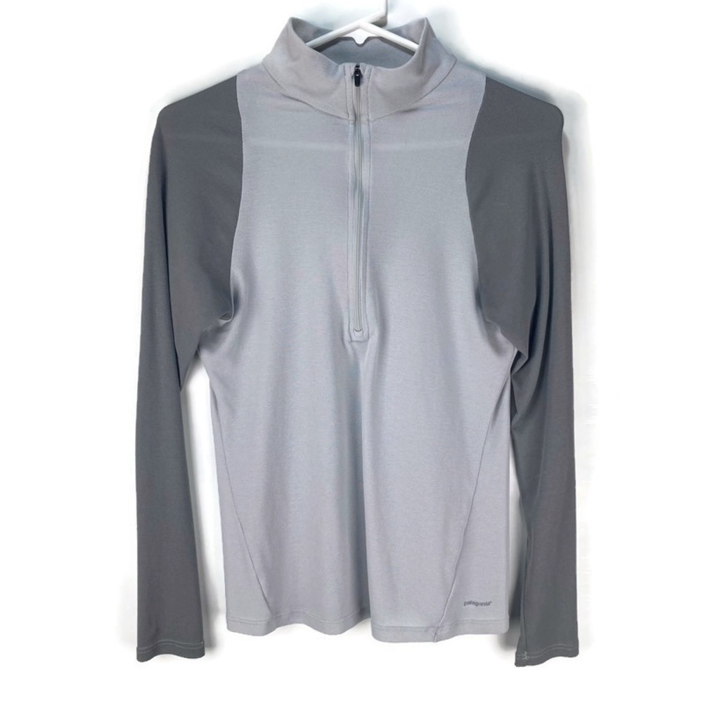 Women's Patagonia Half Zip Up Medium Gray Shirt Jogging